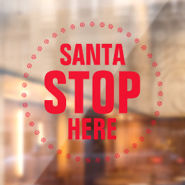 サンタストップーこちら赤いおもしろいかわいい ウィンドウサイン