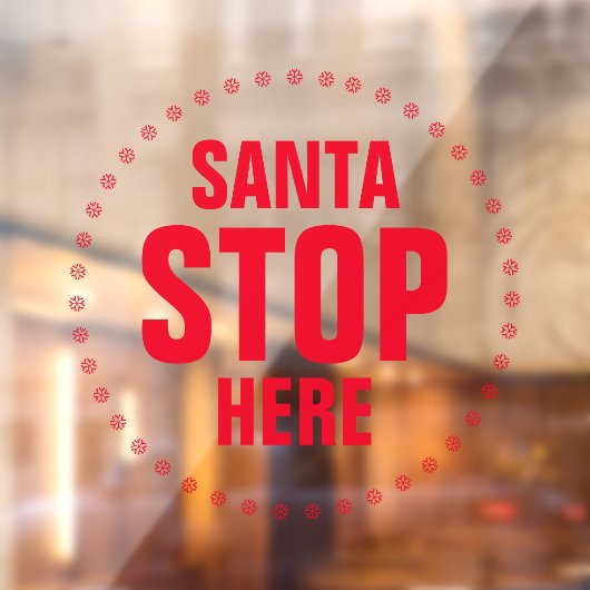 サンタストップーこちら赤いおもしろいかわいい ウィンドウサイン (シート2)