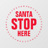 サンタストップーこちら赤いおもしろいかわいい ウィンドウサイン (シート)