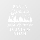 サンタストップーこパーソナライズされたこのクリスマスモダン風 ウィンドウサイン (シート)