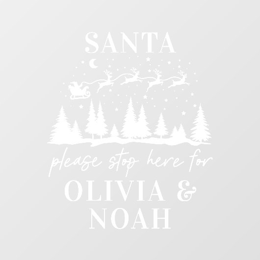 サンタストップーこパーソナライズされたこのクリスマスモダン風 ウィンドウサイン (シート)