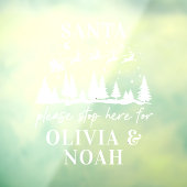 サンタストップーこパーソナライズされたこのクリスマスモダン風 ウィンドウサイン (シート3)