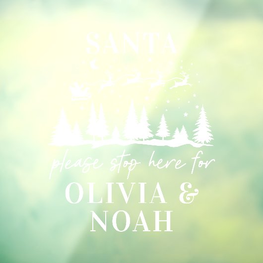 サンタストップーこパーソナライズされたこのクリスマスモダン風 ウィンドウサイン (シート3)