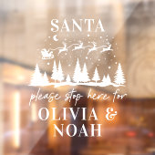 サンタストップーこパーソナライズされたこのクリスマスモダン風 ウィンドウサイン (シート2)