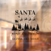 サンタストップーこパーソナライズされたこのクリスマスモダン風 ウィンドウサイン (シート2)