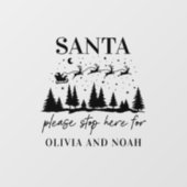 サンタストップーこパーソナライズされたこのクリスマスモダン風 ウィンドウサイン (シート)
