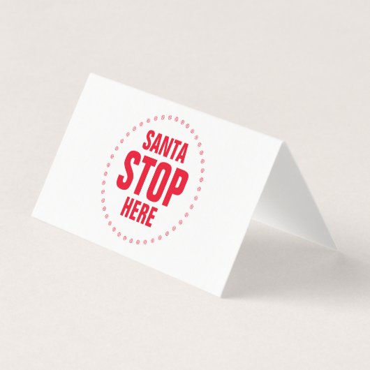 サンタストップHere赤い白いキュートおもしろいサイン (正面)