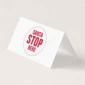 サンタストップHere赤い白いキュートおもしろいサイン (裏面)