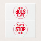 サンタストップHere赤い白いキュートおもしろいサイン (外部フラット)