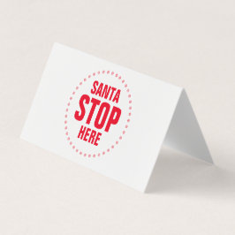 サンタストップHere赤い白いキュートおもしろいサイン