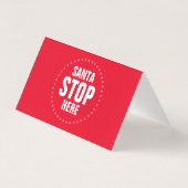 サンタストップHere赤い白いキュートおもしろいサイン (裏面)