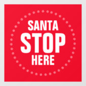サンタストップHere赤と白かわいいおもしろい ウィンドウサイン (シート)