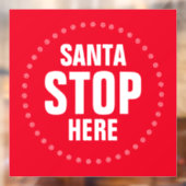 サンタストップHere赤と白かわいいおもしろい ウィンドウサイン (シート2)