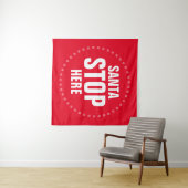 サンタストップHere赤と白かわいいおもしろい タペストリー (インサイチュ(横))