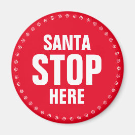 サンタストップHere赤と白かわいいおもしろい マグネット