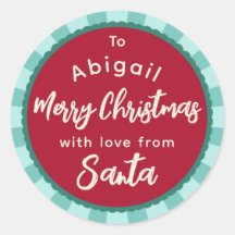 サンタストライプのギフトステッカーからの赤