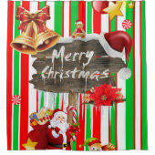 サンタストライプー・シャワーカーテン シャワーカーテン (正面)