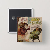 サンタストーリズクリスクリンレヴィンテージアートプリント 缶バッジ (正面&裏面)