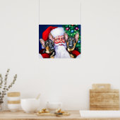 サンタスドイツシェパードドッグスB&T ポスター (キッチン)