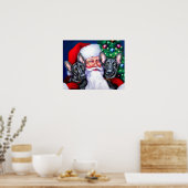 サンタスドイツ羊飼い犬BLK ポスター (キッチン)