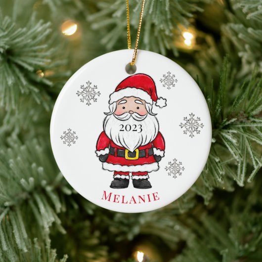 サンタスノーイヤーのクリスマスツリーの休日の名前 セラミックオーナメント (ツリー)