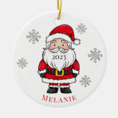 サンタスノーイヤーのクリスマスツリーの休日の名前 セラミックオーナメント (正面)