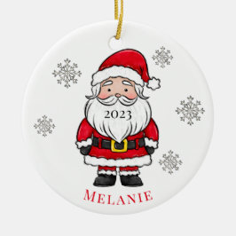 サンタスノーイヤーのクリスマスツリーの休日の名前 セラミックオーナメント
