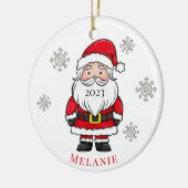 サンタスノーイヤーのクリスマスツリーの休日の名前 セラミックオーナメント (左)