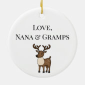 サンタスノーイヤーのクリスマスツリーの休日の名前 セラミックオーナメント (裏面)