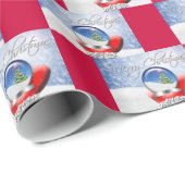 サンタスノーグローブクリスマスレッドミッテンメリークリスマス ラッピングペーパー (ロールコーナー)