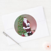 サンタスノーグローブステッカー ラウンドシール (封筒)