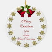 サンタスノーグローブフォトオーナメント セラミックオーナメント (裏面)