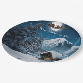 サンタスノーシーンメリークリスマストゥーオールクリスマス紙 ペーパープレート (アングル)