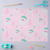 サンタスノーフレークのクリスマスツリーピンクのクリスマス 薄葉紙 (クラフト)