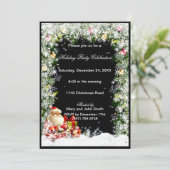 サンタスノーフレーククリスマスパーティの招待状 招待状 (スタンド正面)