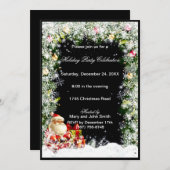 サンタスノーフレーククリスマスパーティの招待状 招待状 (正面/裏面)