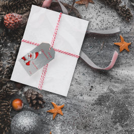 サンタスノーフレークミニマリストレッドレターギフトラベル ギフトタグ