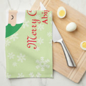 サンタスノーフレーク・クリスマス キッチンタオル (四つ折り)