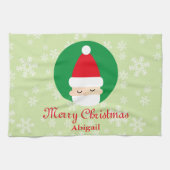 サンタスノーフレーク・クリスマス キッチンタオル (横)