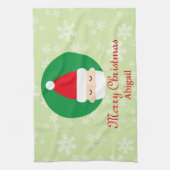 サンタスノーフレーク・クリスマス キッチンタオル (縦)