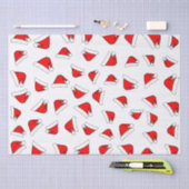 サンタスハットパタ赤と白ーン 薄葉紙 (クラフト)