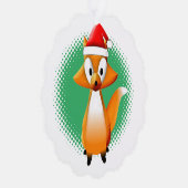 サンタスハット付き可愛い漫画キツネ動物 オーナメントカード (右)