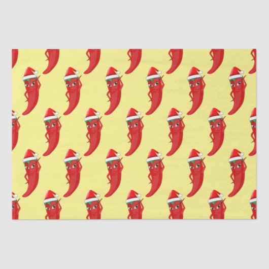 サンタスハット付き赤い唐辛子ダイバ 薄葉紙 (正面)