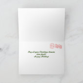 サンタスピンクフラミンゴスクリスマスカード シーズンカード (内部)