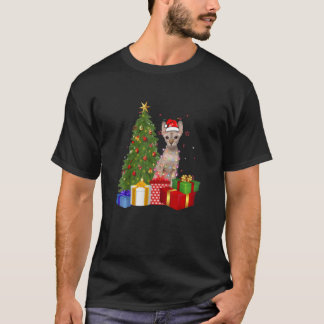 サンタスフィンクス猫クリスマスツリーライトクリスマスキャットクラ Tシャツ