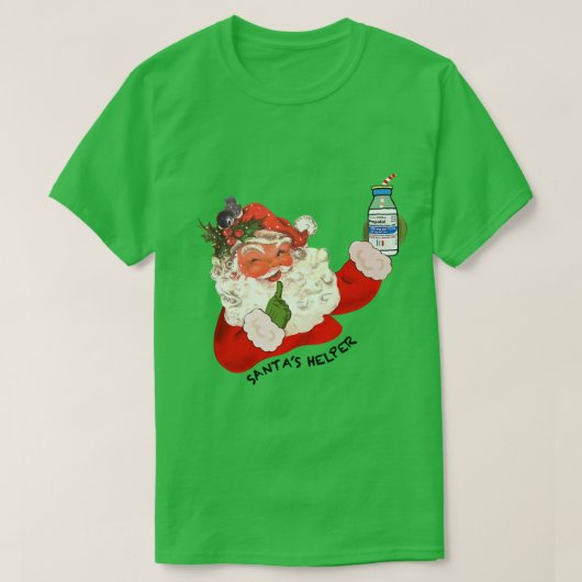 サンタスヘルパークリスマスICUナースCRNAプロおもしろいポ Tシャツ (デザイン正面)