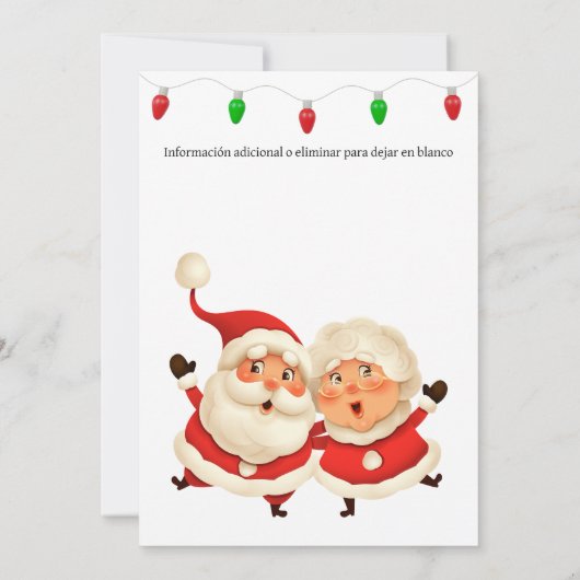 サンタスペインのー・ミセス・クロース80誕生日 招待状 (裏面)