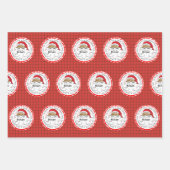 サンタスペシャルデリバリー雪だるまトナカイ ラッピングペーパーシート (正面2)