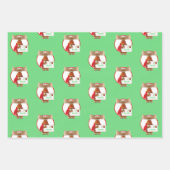 サンタスペシャルデリバリー雪だるまトナカイ ラッピングペーパーシート (正面)