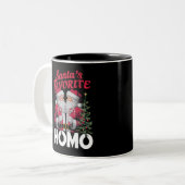 サンタスホモお気に入りのゲイクリスマスLGBTQプライド ツートーンマグカップ (正面左)